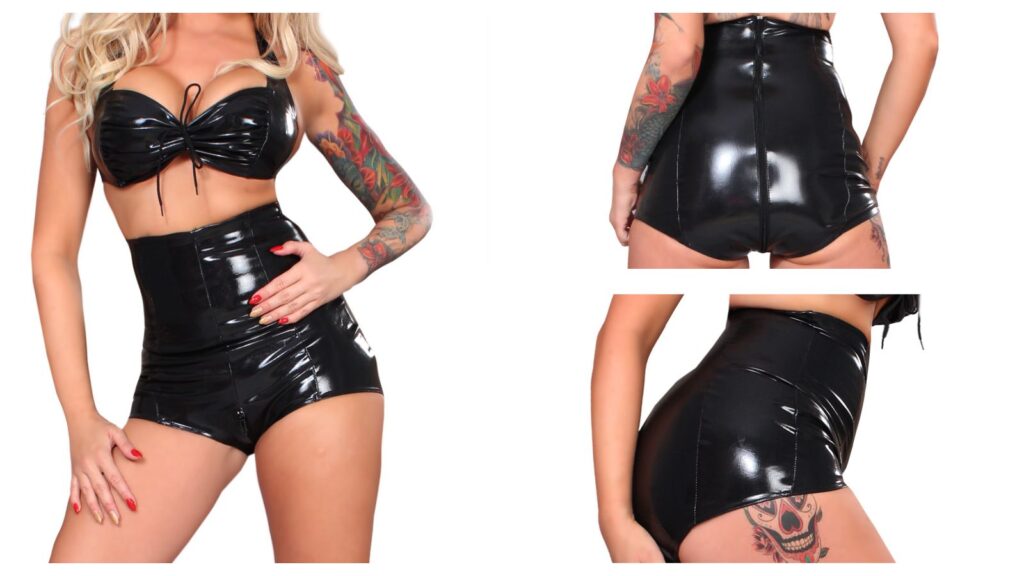 Short sexy latex noir